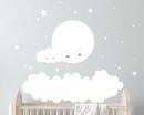 Moon, Clouds, and Stars Wall Decal